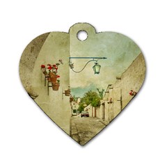 Vintage Grunge Print Arequipa Street, Peru Dog Tag Heart (two Sides) by dflcprintsclothing