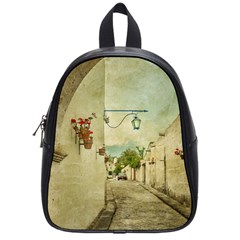 Vintage Grunge Print Arequipa Street, Peru School Bag (small) by dflcprintsclothing