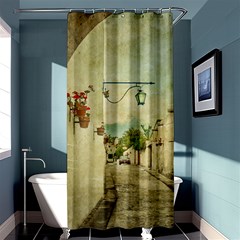 Vintage Grunge Print Arequipa Street, Peru Shower Curtain 36  X 72  (stall)  by dflcprintsclothing