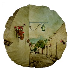 Vintage Grunge Print Arequipa Street, Peru Large 18  Premium Round Cushions by dflcprintsclothing