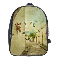 Vintage Grunge Print Arequipa Street, Peru School Bag (xl) by dflcprintsclothing