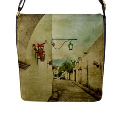 Vintage Grunge Print Arequipa Street, Peru Flap Closure Messenger Bag (l) by dflcprintsclothing