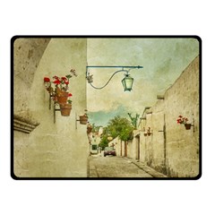 Vintage Grunge Print Arequipa Street, Peru Double Sided Fleece Blanket (small)  by dflcprintsclothing