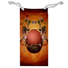 Wonderful Steampunk Easter Egg With Flowers Jewelry Bag