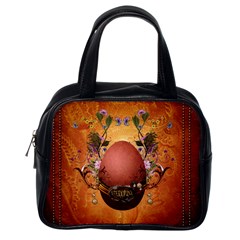 Wonderful Steampunk Easter Egg With Flowers Classic Handbag (One Side)