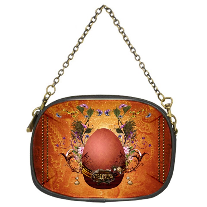 Wonderful Steampunk Easter Egg With Flowers Chain Purse (One Side)