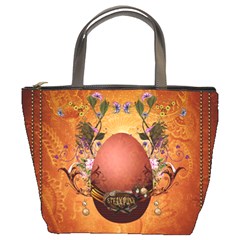 Wonderful Steampunk Easter Egg With Flowers Bucket Bag