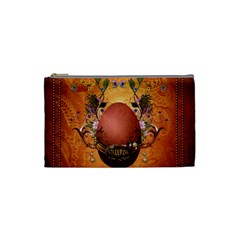 Wonderful Steampunk Easter Egg With Flowers Cosmetic Bag (Small)