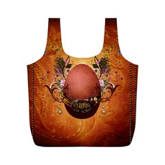 Wonderful Steampunk Easter Egg With Flowers Full Print Recycle Bag (m) by FantasyWorld7