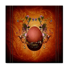 Wonderful Steampunk Easter Egg With Flowers Tile Coasters