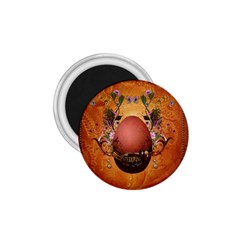 Wonderful Steampunk Easter Egg With Flowers 1.75  Magnets