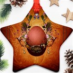 Wonderful Steampunk Easter Egg With Flowers Ornament (Star) Front