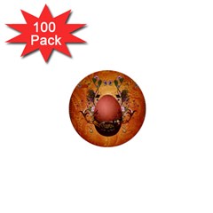 Wonderful Steampunk Easter Egg With Flowers 1  Mini Buttons (100 pack) 