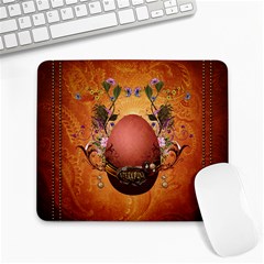 Wonderful Steampunk Easter Egg With Flowers Large Mousepads