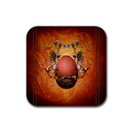 Wonderful Steampunk Easter Egg With Flowers Rubber Square Coaster (4 pack)  Front