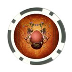 Wonderful Steampunk Easter Egg With Flowers Poker Chip Card Guard Front