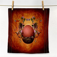 Wonderful Steampunk Easter Egg With Flowers Face Towel by FantasyWorld7