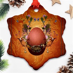 Wonderful Steampunk Easter Egg With Flowers Ornament (Snowflake)