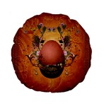 Wonderful Steampunk Easter Egg With Flowers Standard 15  Premium Round Cushions Front