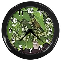 Garden Of The Phoenix  Wall Clock (black) by Riverwoman