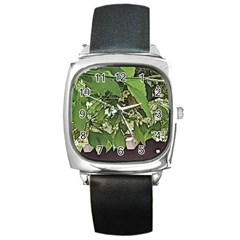 Garden Of The Phoenix  Square Metal Watch by Riverwoman