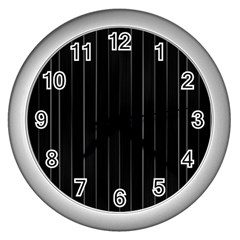 Dark Linear Abstract Print Wall Clock (silver) by dflcprintsclothing