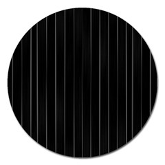 Dark Linear Abstract Print Magnet 5  (Round)