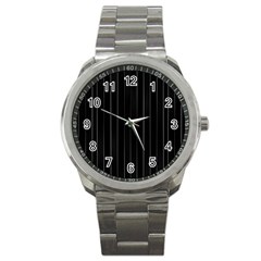 Dark Linear Abstract Print Sport Metal Watch by dflcprintsclothing