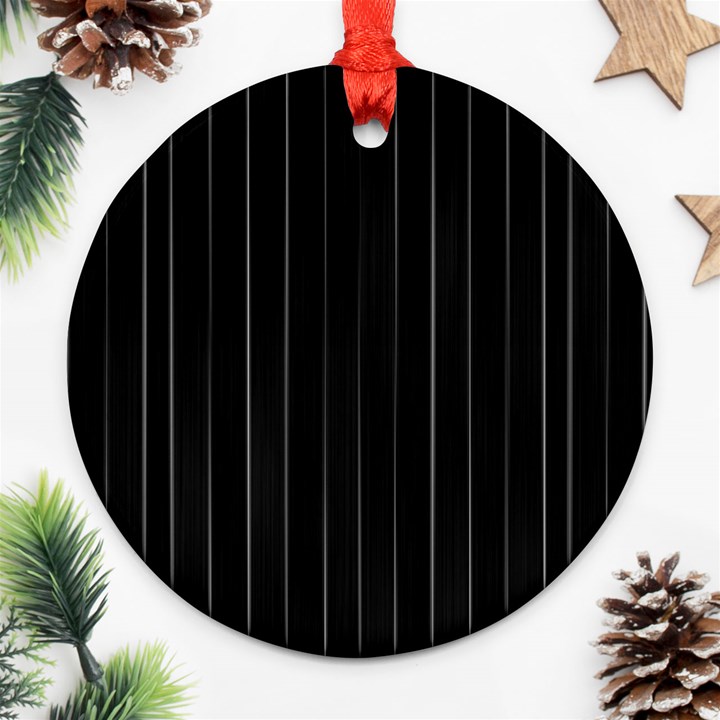 Dark Linear Abstract Print Round Ornament (Two Sides)