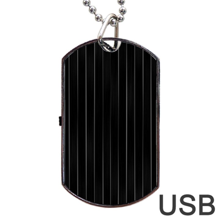 Dark Linear Abstract Print Dog Tag USB Flash (One Side)