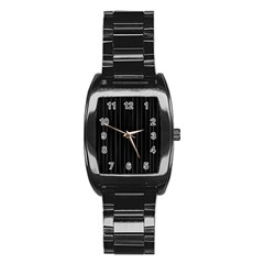 Dark Linear Abstract Print Stainless Steel Barrel Watch by dflcprintsclothing