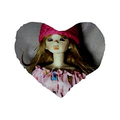 Cute In Pink Standard 16  Premium Heart Shape Cushions by snowwhitegirl