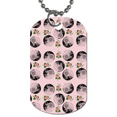 Vintage Girl With Flowers Pink Dog Tag (two Sides) by snowwhitegirl