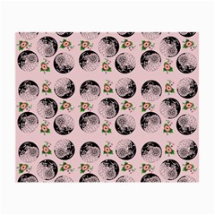 Vintage Girl With Flowers Pink Small Glasses Cloth (2-side)