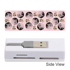 Vintage Girl With Flowers Pink Memory Card Reader (stick) by snowwhitegirl