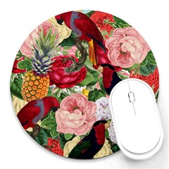 Tropical Bird Floral Round Mousepads by snowwhitegirl