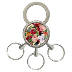 Tropical Bird Floral 3-ring Key Chains by snowwhitegirl