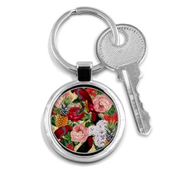 Tropical Bird Floral Key Chains (round)  by snowwhitegirl