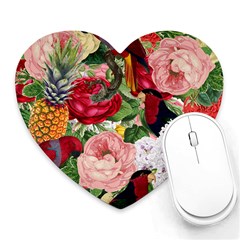 Tropical Bird Floral Heart Mousepads by snowwhitegirl