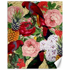 Tropical Bird Floral Canvas 11  X 14  by snowwhitegirl