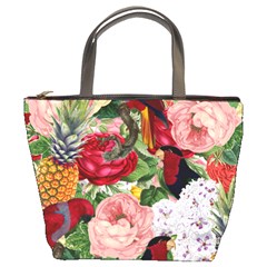 Tropical Bird Floral Bucket Bag by snowwhitegirl