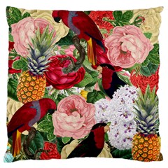 Tropical Bird Floral Large Flano Cushion Case (two Sides)