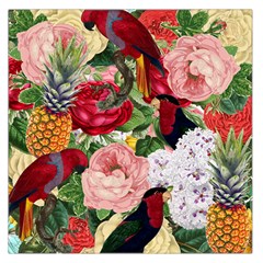 Tropical Bird Floral Large Satin Scarf (square) by snowwhitegirl