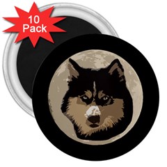 Husky Moon 3  Magnets (10 Pack)  by snowwhitegirl