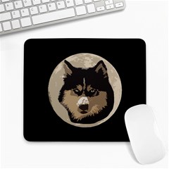 Husky Moon Large Mousepads by snowwhitegirl