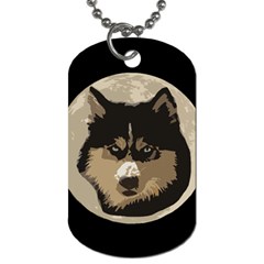 Husky Moon Dog Tag (one Side) by snowwhitegirl