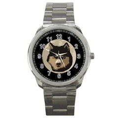 Husky Moon Sport Metal Watch by snowwhitegirl