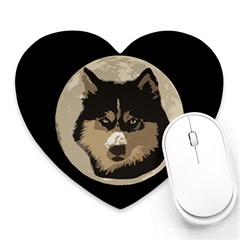 Husky Moon Heart Mousepads by snowwhitegirl