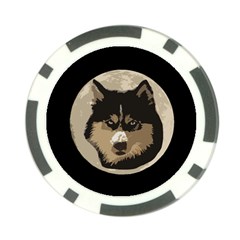 Husky Moon Poker Chip Card Guard by snowwhitegirl