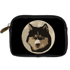 Husky Moon Digital Camera Leather Case by snowwhitegirl